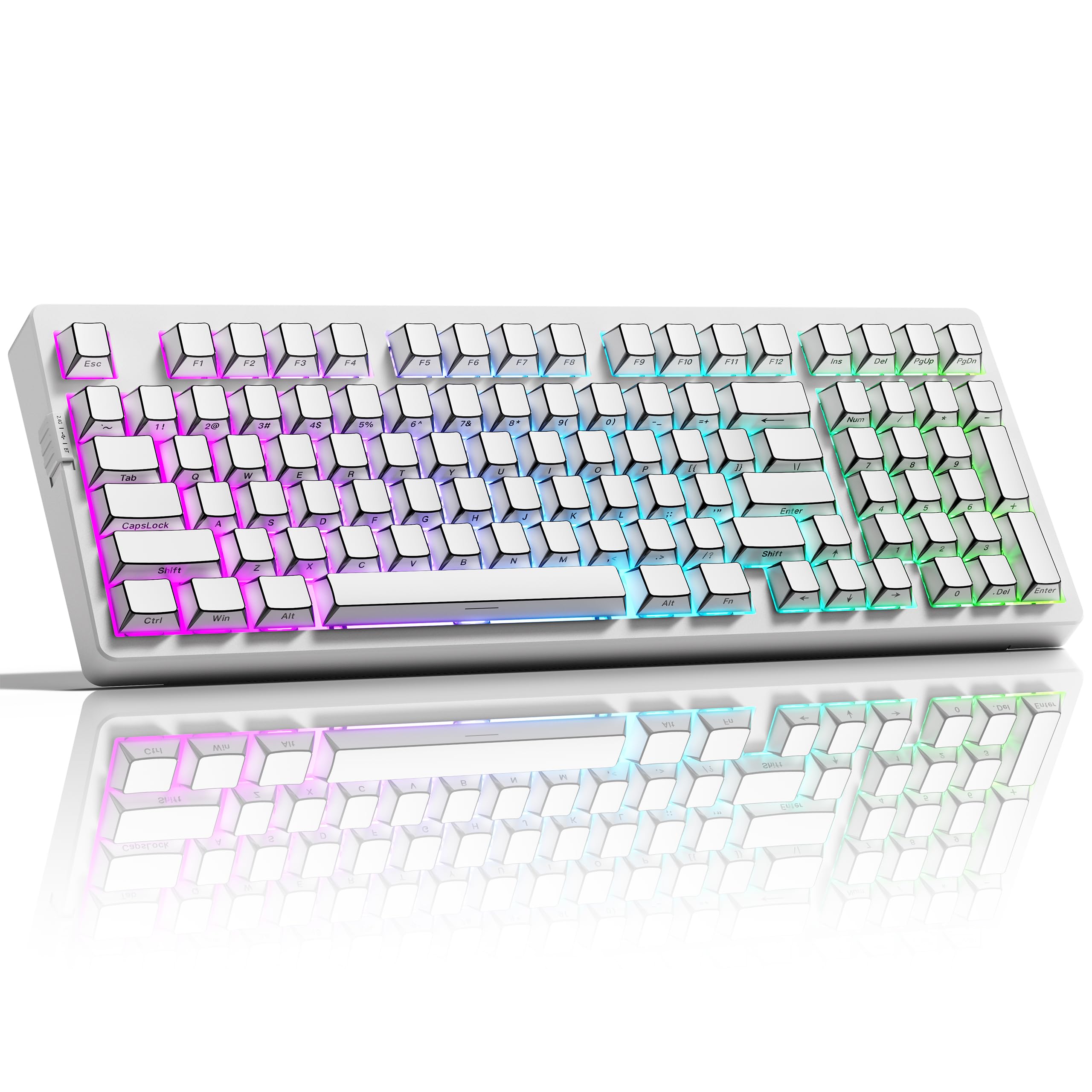 Amazon.com: ZORNHER ZH980 Mechanical Keyboard Wireless,95% White